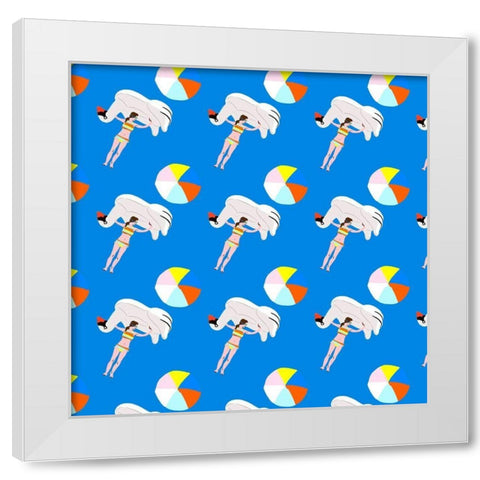 Beachy Keen Collection H White Modern Wood Framed Art Print by Blanckslate