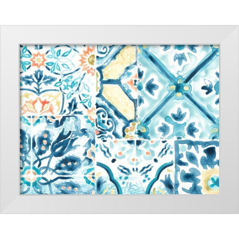 Medallion Medley Collection A White Modern Wood Framed Art Print by Vess, June Erica
