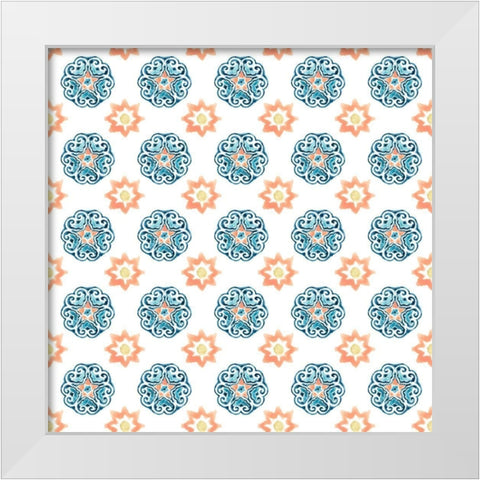 Medallion Medley Collection I White Modern Wood Framed Art Print by Vess, June Erica