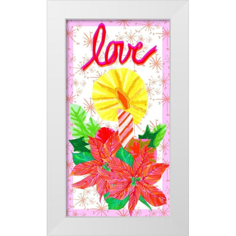 Christmas Foliage Collection B White Modern Wood Framed Art Print by Blanckslate