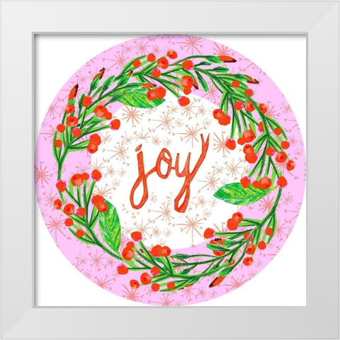 Christmas Foliage Collection C White Modern Wood Framed Art Print by Blanckslate