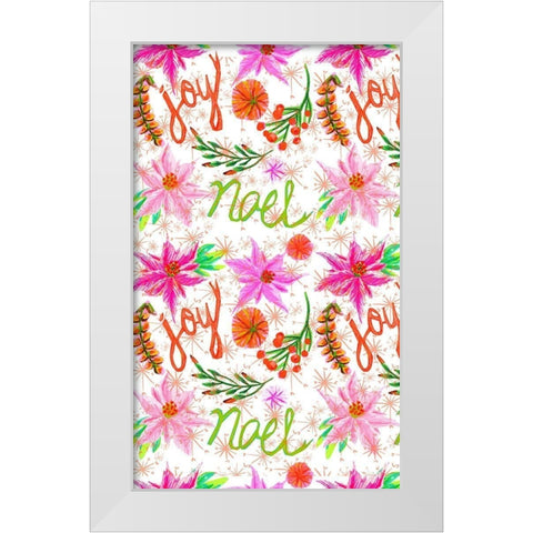 Christmas Foliage Collection E White Modern Wood Framed Art Print by Blanckslate