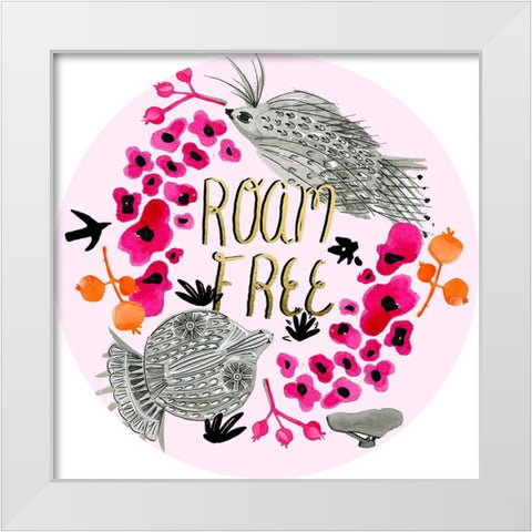 Roam Free Collection C White Modern Wood Framed Art Print by Blanckslate