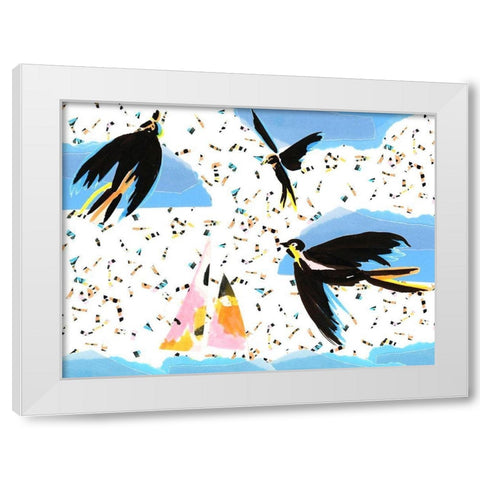 Capri Collection A White Modern Wood Framed Art Print by Blanckslate