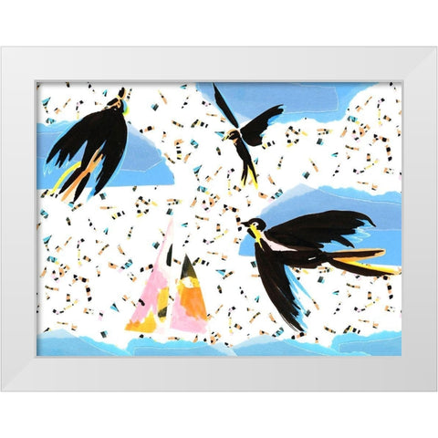 Capri Collection A White Modern Wood Framed Art Print by Blanckslate