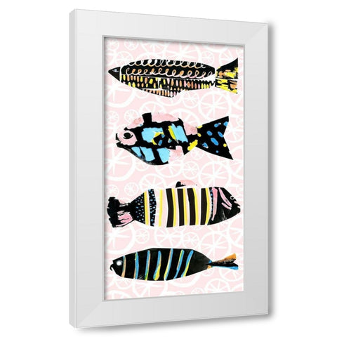 Capri Collection B White Modern Wood Framed Art Print by Blanckslate