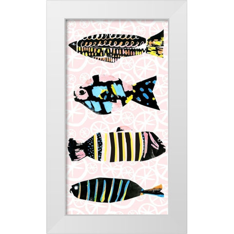 Capri Collection B White Modern Wood Framed Art Print by Blanckslate