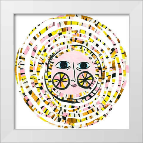 Capri Collection C White Modern Wood Framed Art Print by Blanckslate