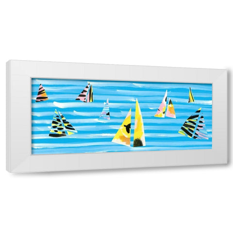 Capri Collection D White Modern Wood Framed Art Print by Blanckslate