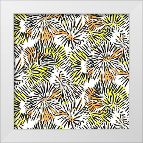 Capri Collection F White Modern Wood Framed Art Print by Blanckslate