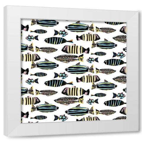 Capri Collection G White Modern Wood Framed Art Print by Blanckslate