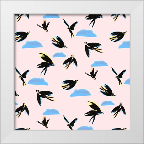 Capri Collection H White Modern Wood Framed Art Print by Blanckslate