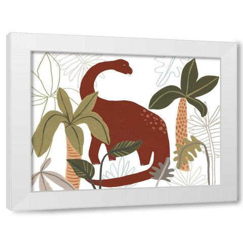 Mighty Dinos Collection A White Modern Wood Framed Art Print by Vess, June Erica