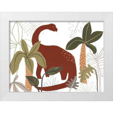 Mighty Dinos Collection A White Modern Wood Framed Art Print by Vess, June Erica