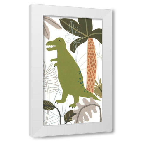 Mighty Dinos Collection B White Modern Wood Framed Art Print by Vess, June Erica