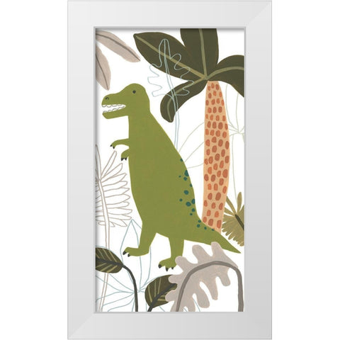 Mighty Dinos Collection B White Modern Wood Framed Art Print by Vess, June Erica