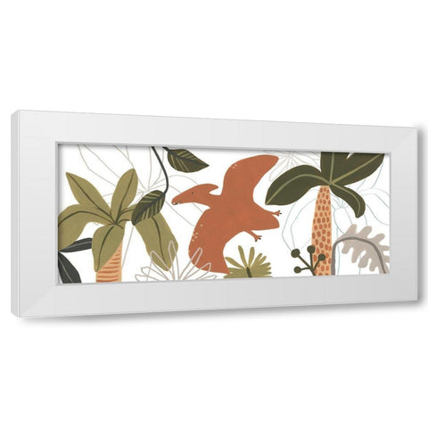 Mighty Dinos Collection D White Modern Wood Framed Art Print by Vess, June Erica