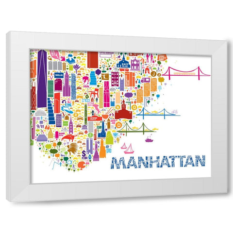 New York Collection A White Modern Wood Framed Art Print by Esquer, Rafael