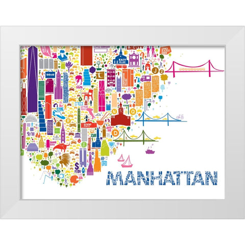 New York Collection A White Modern Wood Framed Art Print by Esquer, Rafael