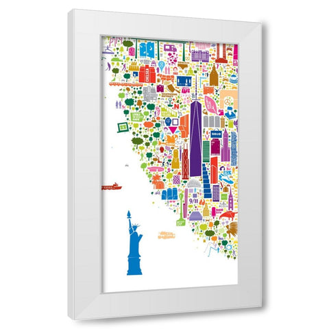 New York Collection B White Modern Wood Framed Art Print by Esquer, Rafael