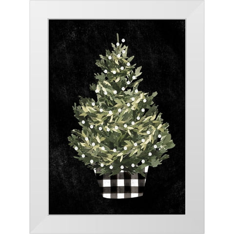 Modern Gingham Christmas Collection B White Modern Wood Framed Art Print by Caroline, Emma