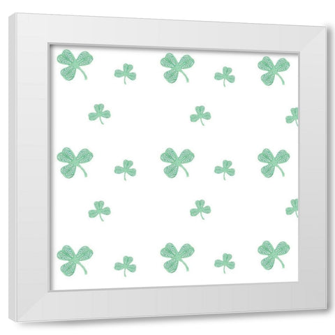 Lucky Shamrock Collection F White Modern Wood Framed Art Print by Ludwig, Alicia