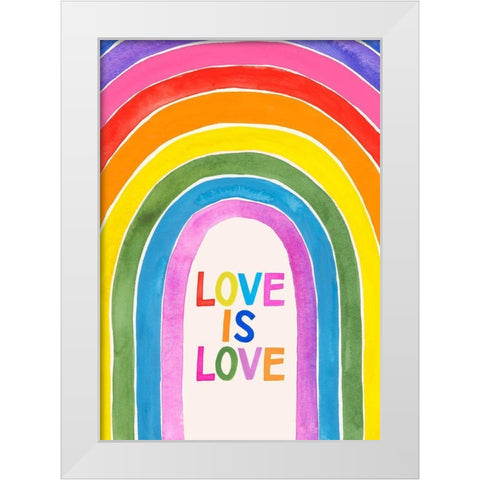 Love Loudly Collection B White Modern Wood Framed Art Print by Barnes, Victoria