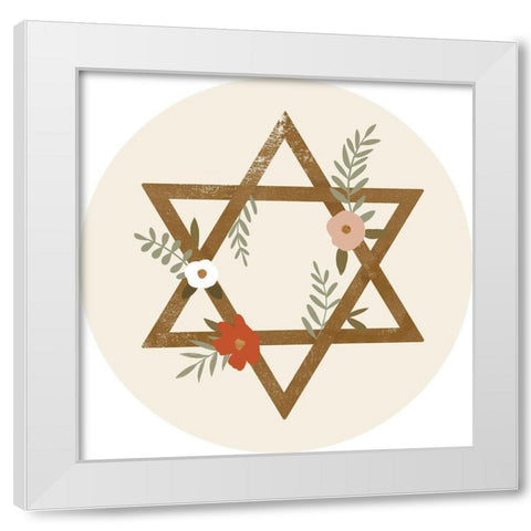 Natural Hanukkah Collection C White Modern Wood Framed Art Print by Barnes, Victoria