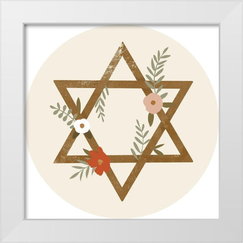 Natural Hanukkah Collection C White Modern Wood Framed Art Print by Barnes, Victoria