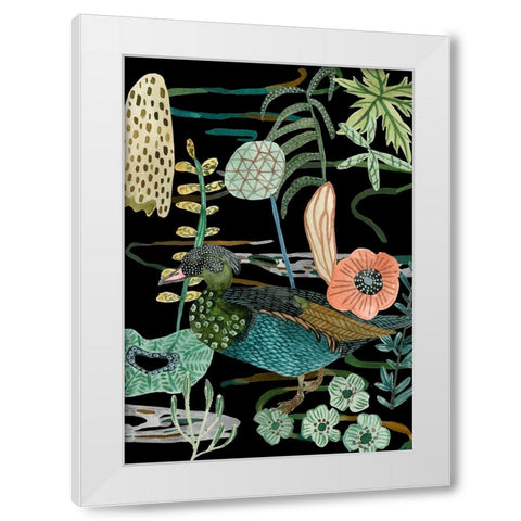 Duck in River Collection B White Modern Wood Framed Art Print by Wang, Melissa