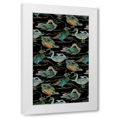 Duck in River Collection E White Modern Wood Framed Art Print by Wang, Melissa