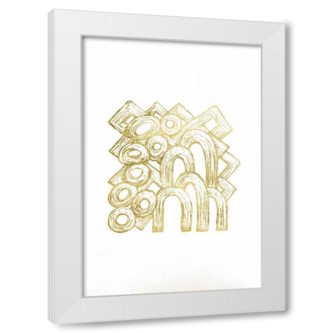 Gold Foil Playground I White Modern Wood Framed Art Print by Stramel, Renee W.
