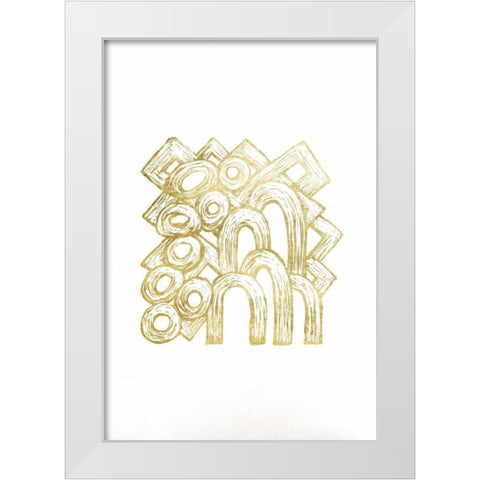 Gold Foil Playground I White Modern Wood Framed Art Print by Stramel, Renee W.