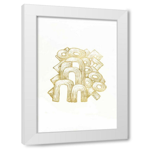 Gold Foil Playground II White Modern Wood Framed Art Print by Stramel, Renee W.