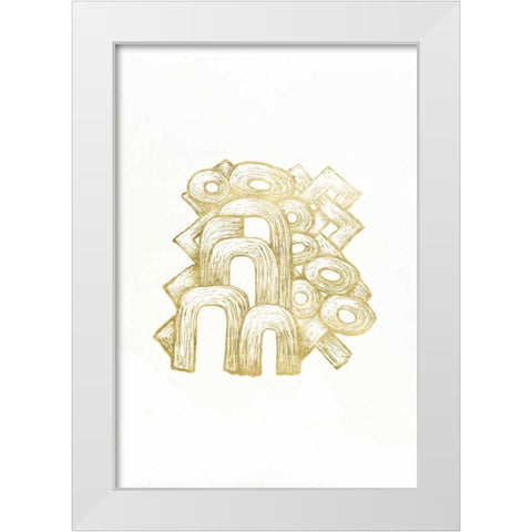 Gold Foil Playground II White Modern Wood Framed Art Print by Stramel, Renee W.