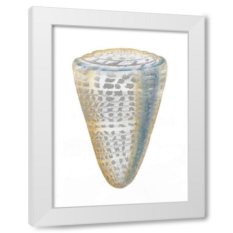 Silver Foil Shell I with Hand Color White Modern Wood Framed Art Print by Vision Studio