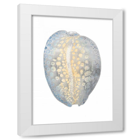Silver Foil Shell II with Hand Color White Modern Wood Framed Art Print by Vision Studio