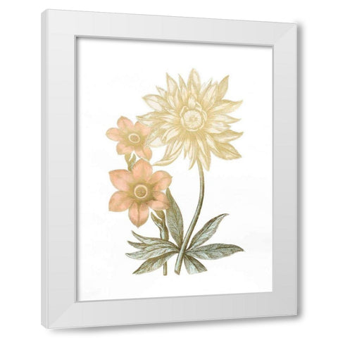 Gold Foil Chintz I with Hand Color White Modern Wood Framed Art Print by Vision Studio