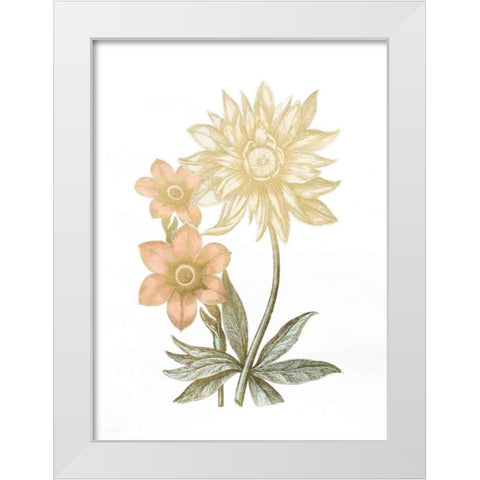 Gold Foil Chintz I with Hand Color White Modern Wood Framed Art Print by Vision Studio