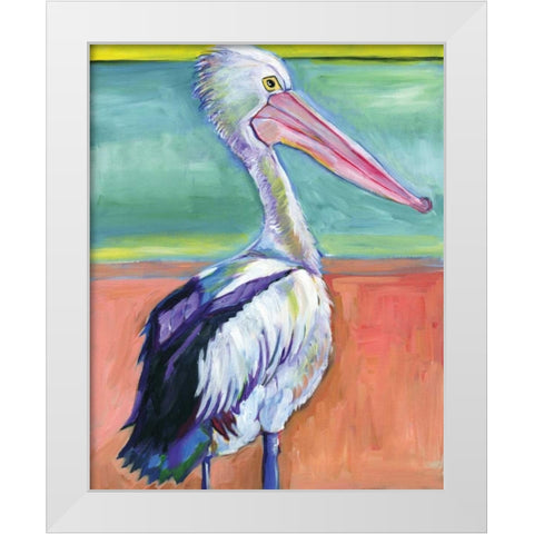 Pelican White Modern Wood Framed Art Print by Seay, Anne