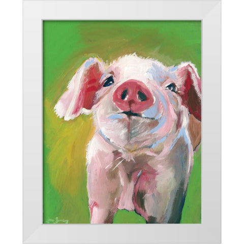 Pig White Modern Wood Framed Art Print by Seay, Anne