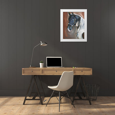 Horse White Modern Wood Framed Art Print by Seay, Anne