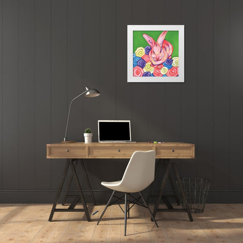 Easter Bunny White Modern Wood Framed Art Print by Seay, Anne