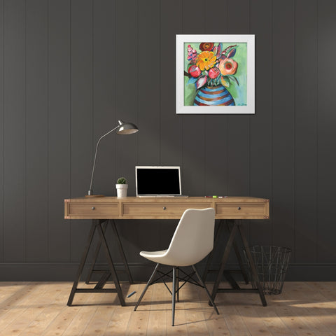 Bouquet White Modern Wood Framed Art Print by Seay, Anne