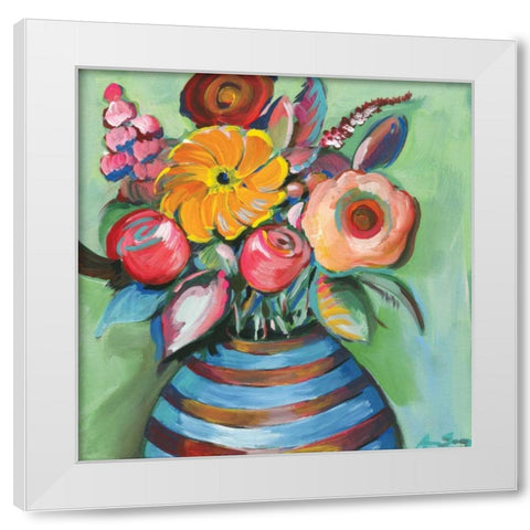 Bouquet White Modern Wood Framed Art Print by Seay, Anne