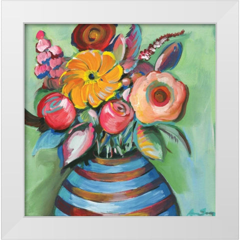 Bouquet White Modern Wood Framed Art Print by Seay, Anne