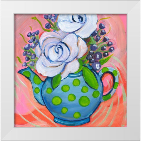 Flower in pot White Modern Wood Framed Art Print by Seay, Anne