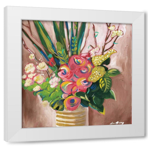 Floral Arrangement White Modern Wood Framed Art Print by Seay, Anne