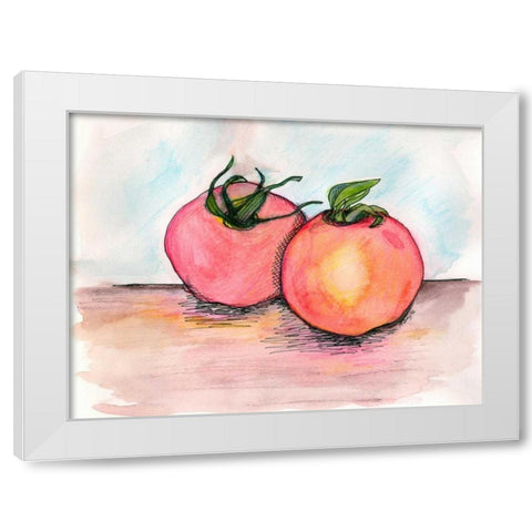 Tomatoes White Modern Wood Framed Art Print by Seay, Anne