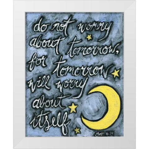 Moon White Modern Wood Framed Art Print by Seay, Anne